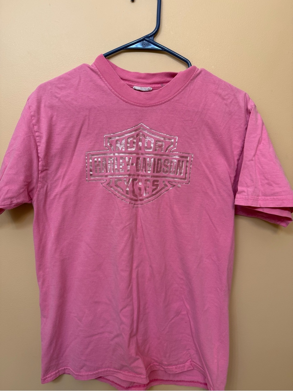 Harley-Davidson Pink Short Sleeve Tee with Embossed Logo Atlantic City NJ